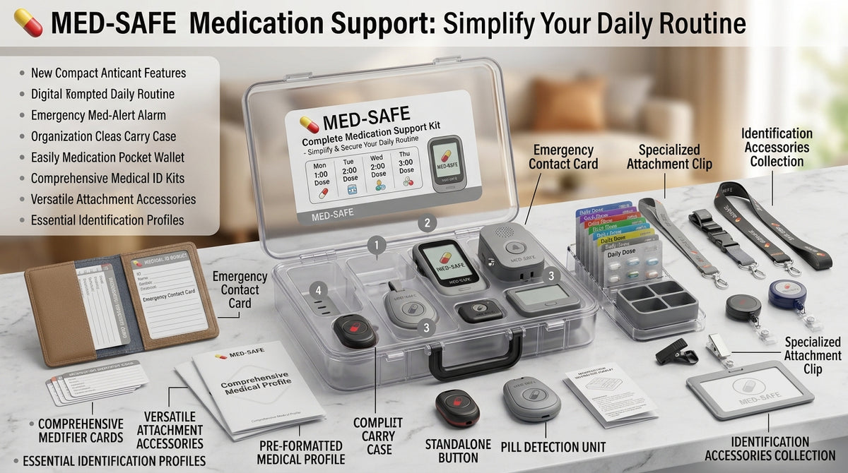Medical ID & Personal Safety Accessories Kit – Emergency Contact Cards & Lanyards for Seniors