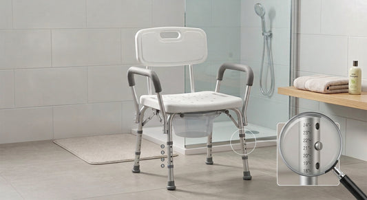 Height-Adjustable Medical Commode Chair – Ergonomic Toilet Safety Bench with Bucket