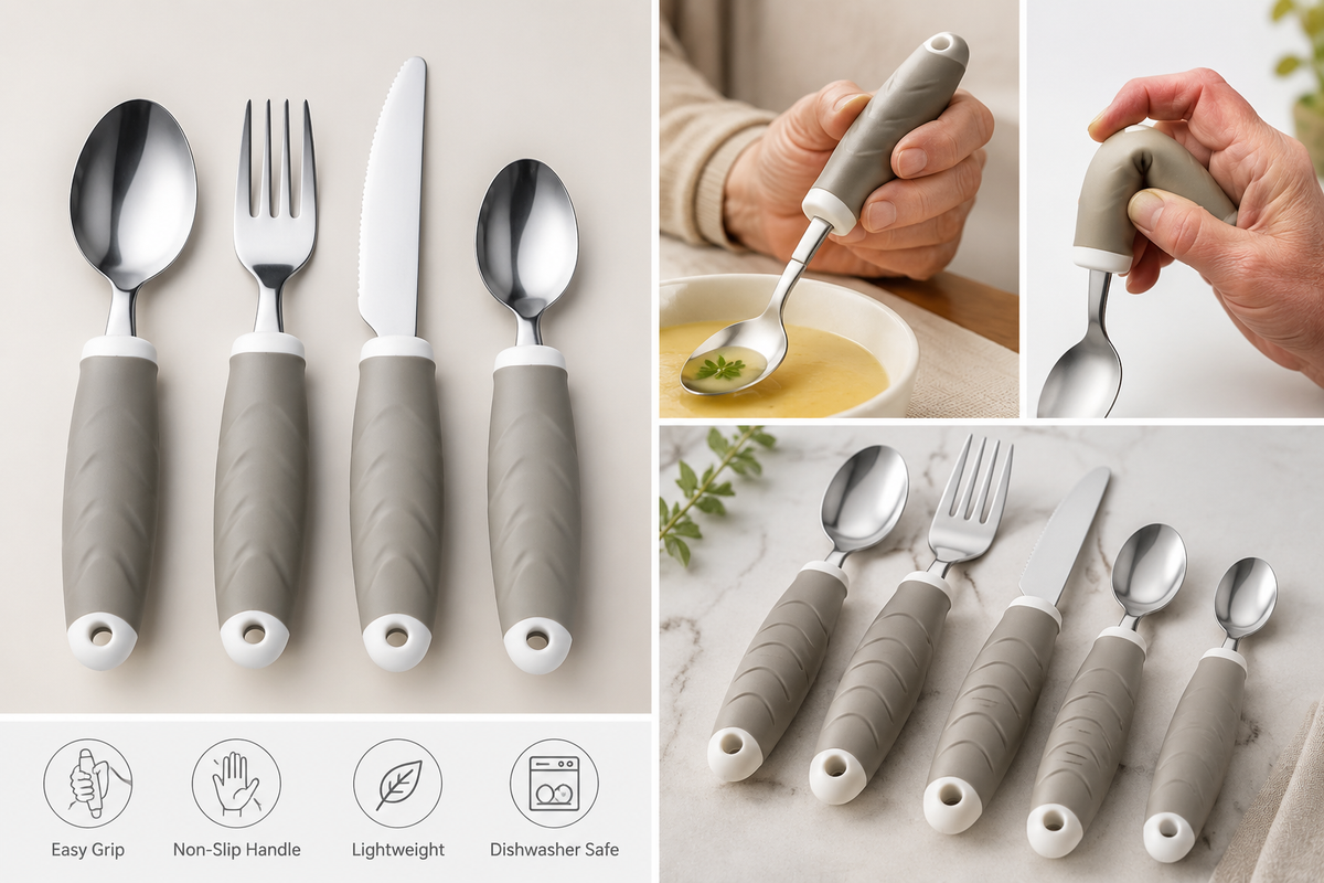 Adaptive Easy-Grip Cutlery Set – Comfortable Utensils for Seniors