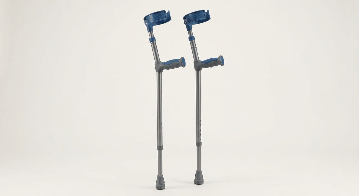 Adjustable Lightweight Axillary Crutches (Pair) – Padded Underarm Mobility Aid
