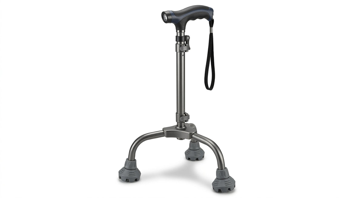 Adjustable Tripod Walking Stick – Ultra-Stable Standing Cane with Comfort Handle