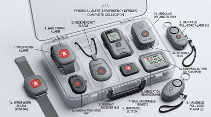 Personal Safety Alert Kit – Medical Panic Buttons, SOS Pendant & Emergency Alarm Set for Seniors