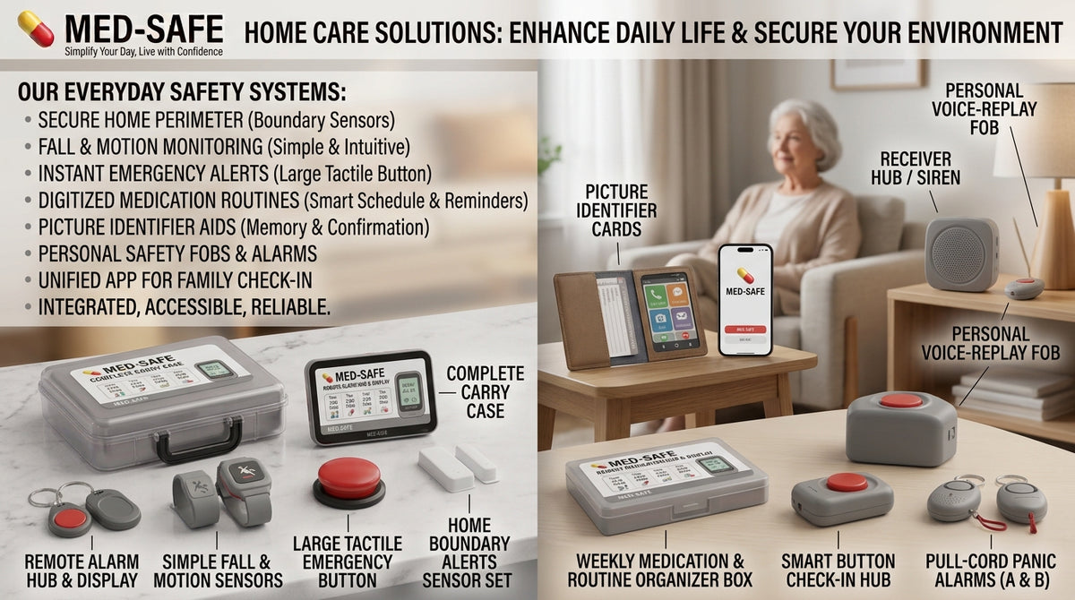 Complete Senior Home Safety Kit – Motion Sensors, Emergency SOS Buttons & Boundary Alerts