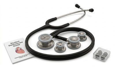 Medical Student Stethoscope Starter Set with Auscultation Guide & Case