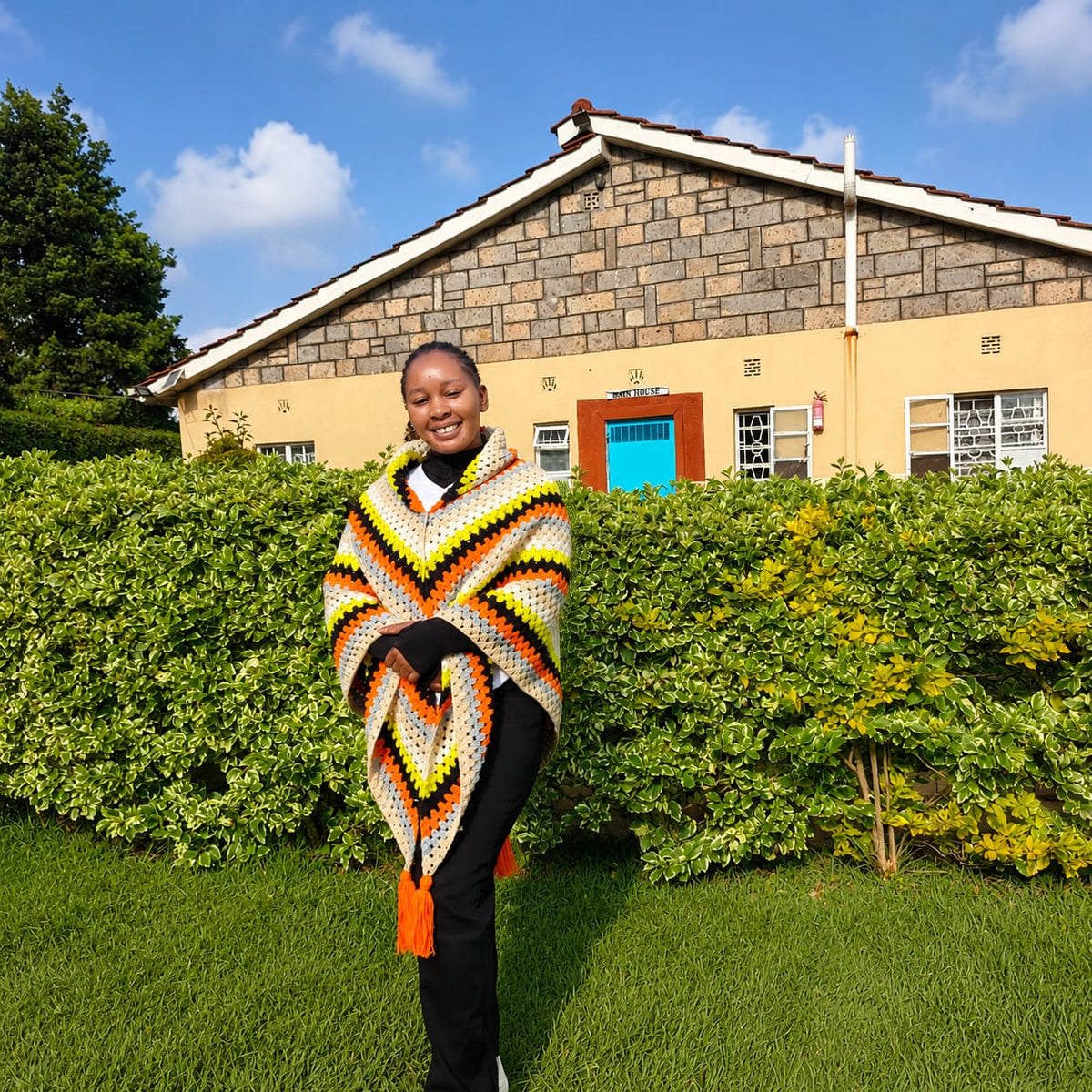 Peacock Crochet Poncho Kenya – Handcrafted Statement Wear | Sir James Care Homes