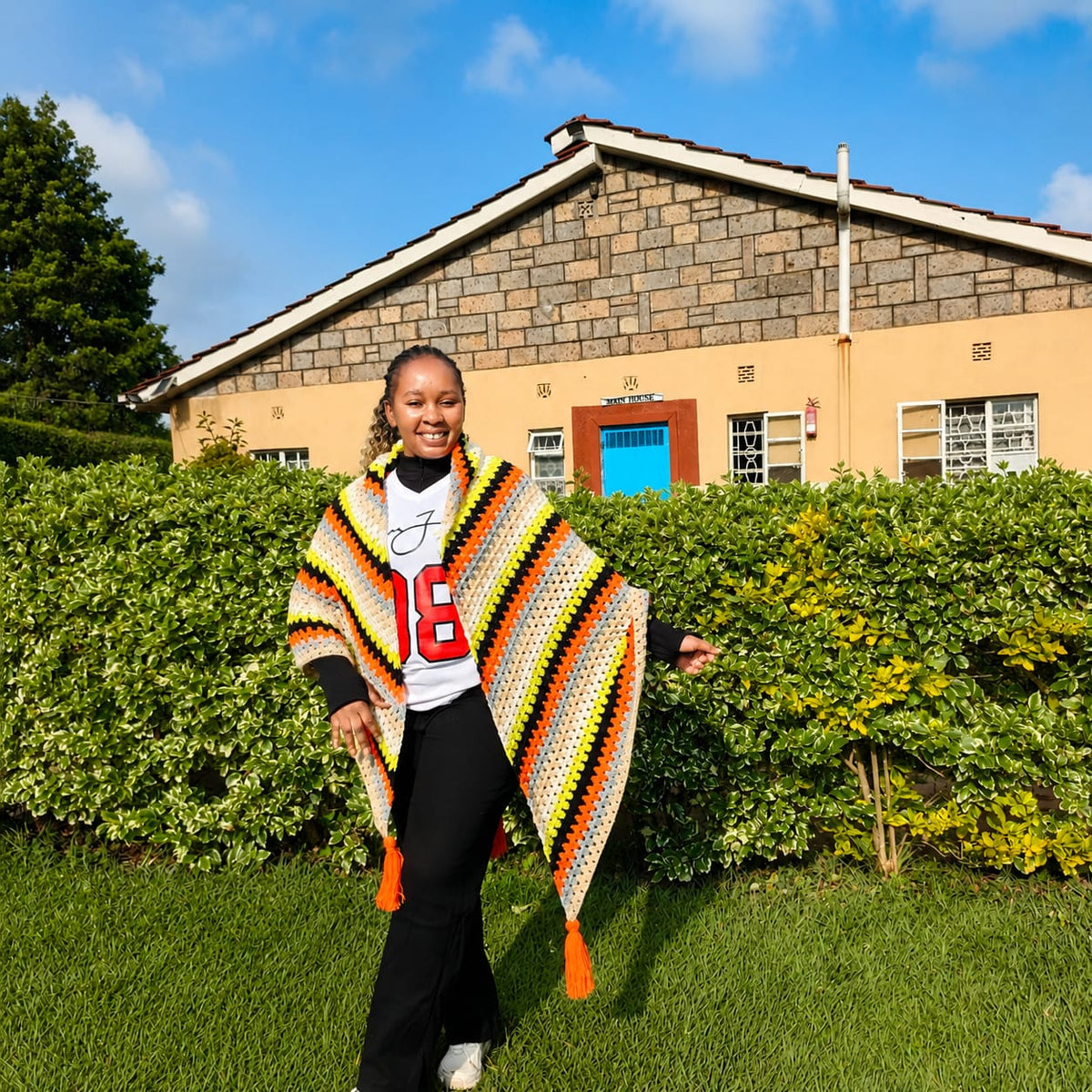 Peacock Crochet Poncho Kenya – Handcrafted Statement Wear | Sir James Care Homes