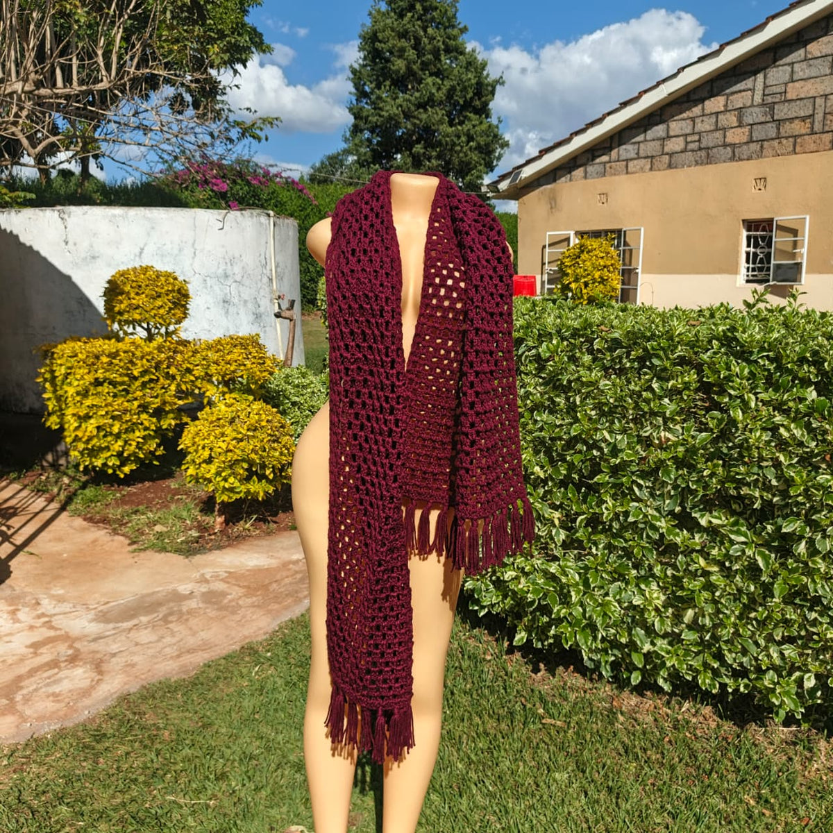 Handmade Mesh Scarf Kenya – Stylish Crochet Wrap with Purpose (KSh 1,500)