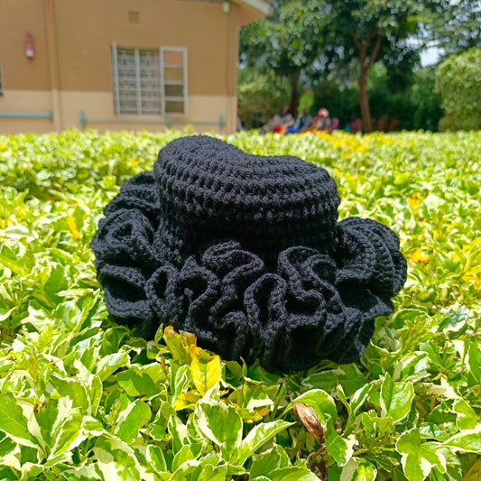 Handmade Crochet Ruffle Hat – Elegant Stylish Headwear | Sir James Care Homes (KSh 1,500)
