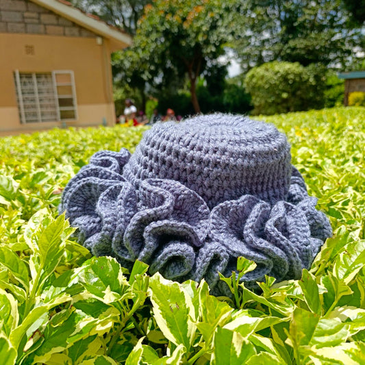 Handmade Crochet Ruffle Hat – Elegant Stylish Headwear | Sir James Care Homes (KSh 1,500)