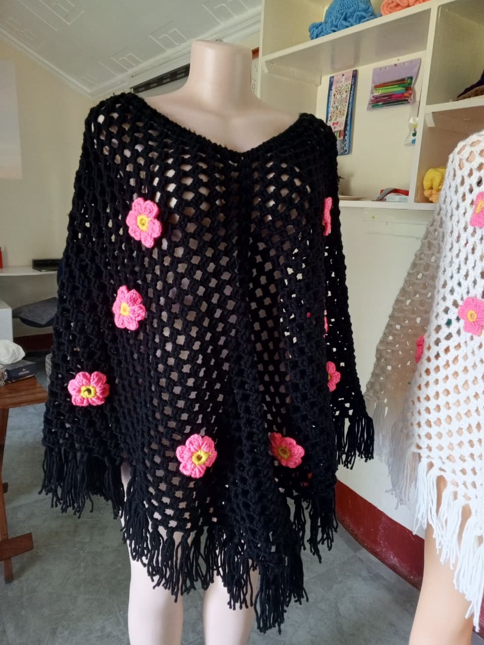 Crochet Poncho – Elegant Layered Fashion | Sir James Care Homes (KSh 3,000)