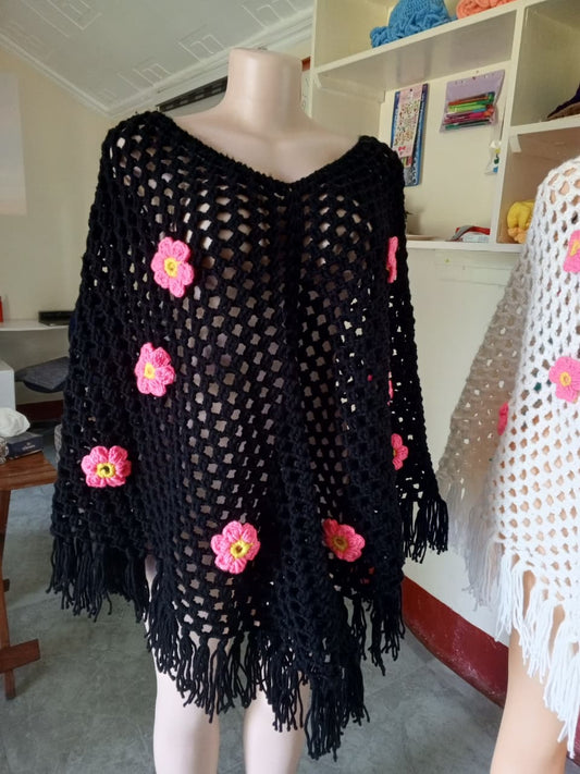 Crochet Poncho – Elegant Layered Fashion | Sir James Care Homes (KSh 3,000)