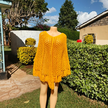 Crochet Poncho – Elegant Layered Fashion | Sir James Care Homes (KSh 3,000)