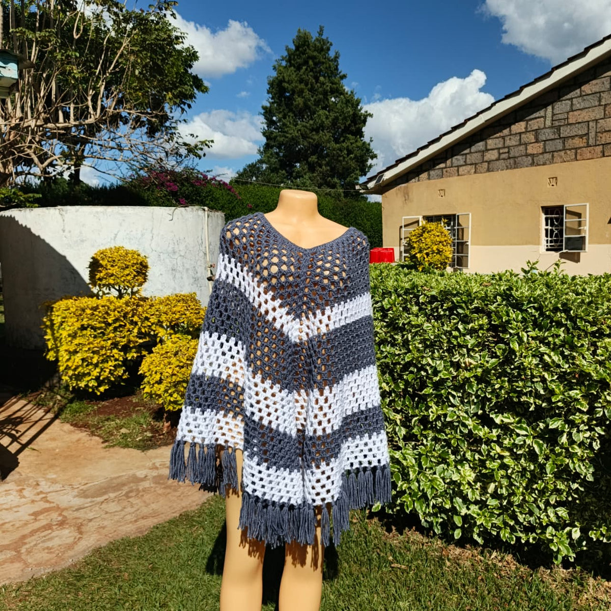 Crochet Poncho – Elegant Layered Fashion | Sir James Care Homes (KSh 3,000)