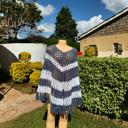 Crochet Poncho – Elegant Layered Fashion | Sir James Care Homes (KSh 3,000)