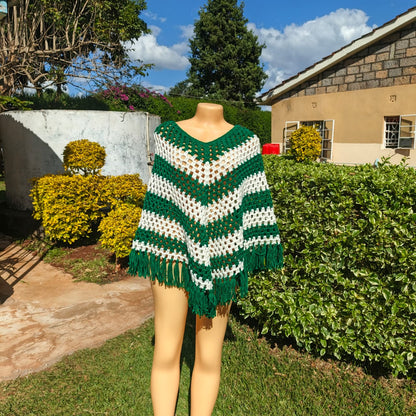 Crochet Poncho – Elegant Layered Fashion | Sir James Care Homes (KSh 3,000)