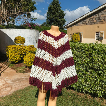 Crochet Poncho – Elegant Layered Fashion | Sir James Care Homes (KSh 3,000)