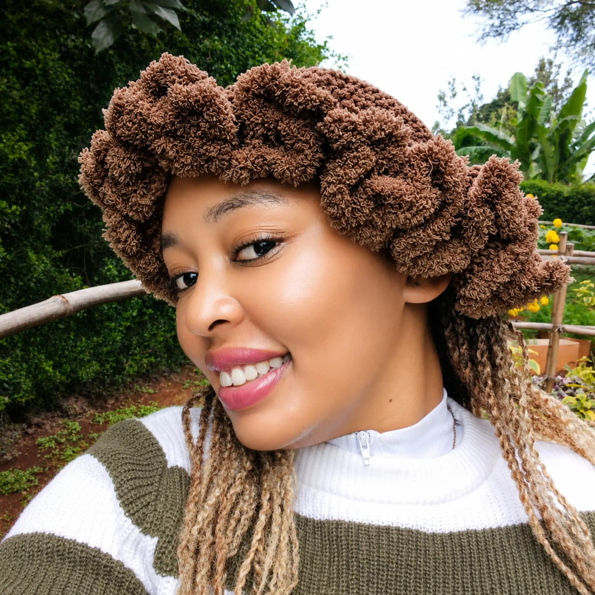 Fluffy Crochet Ruffle Hat – Soft & Stylish | Sir James Care Homes (KSh 1,700)