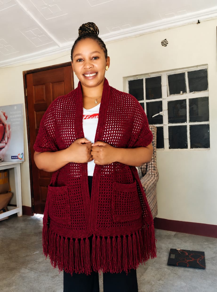 Crochet Shawl with Pockets – Cozy &amp; Functional | Sir James Care Homes (KSh 2,000)