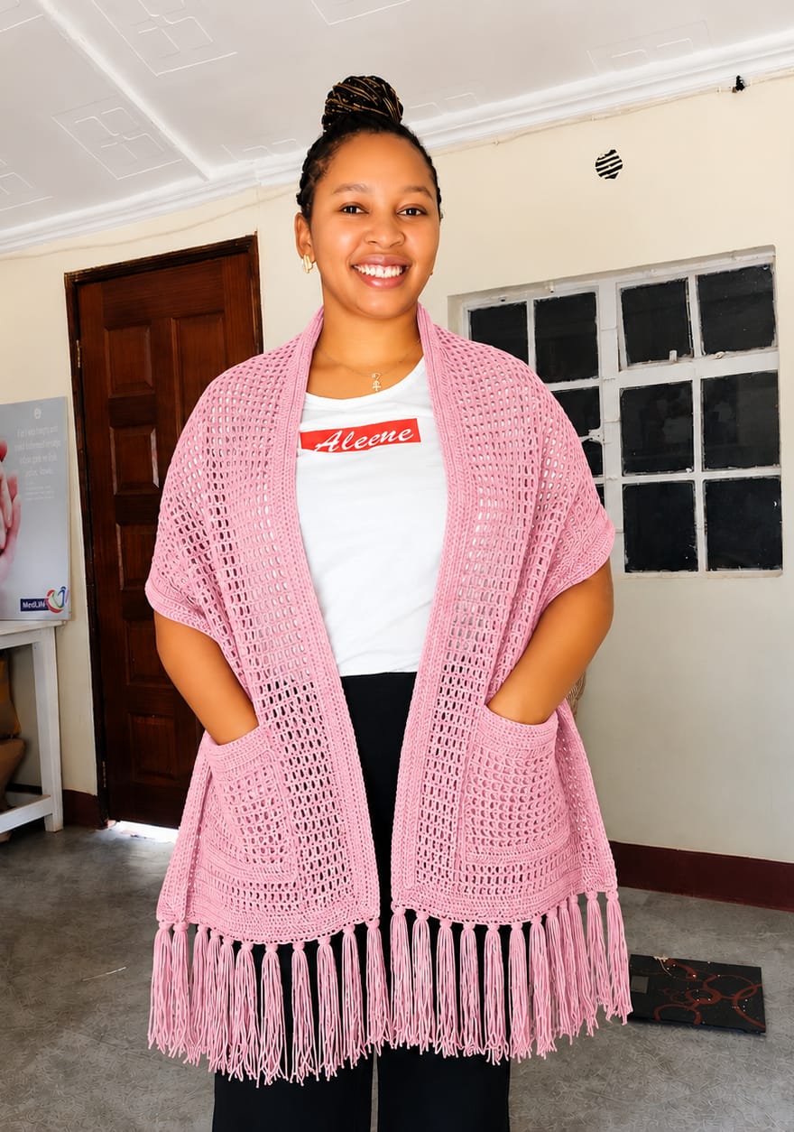 Crochet Shawl with Pockets – Cozy &amp; Functional | Sir James Care Homes (KSh 2,000)