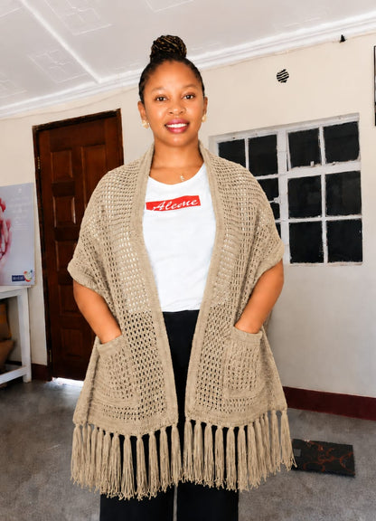 Crochet Shawl with Pockets – Cozy &amp; Functional | Sir James Care Homes (KSh 2,000)