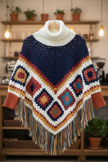 Women’s Granny Square Crochet Poncho Kenya – Cozy & Stylish (KSh 2,500)
