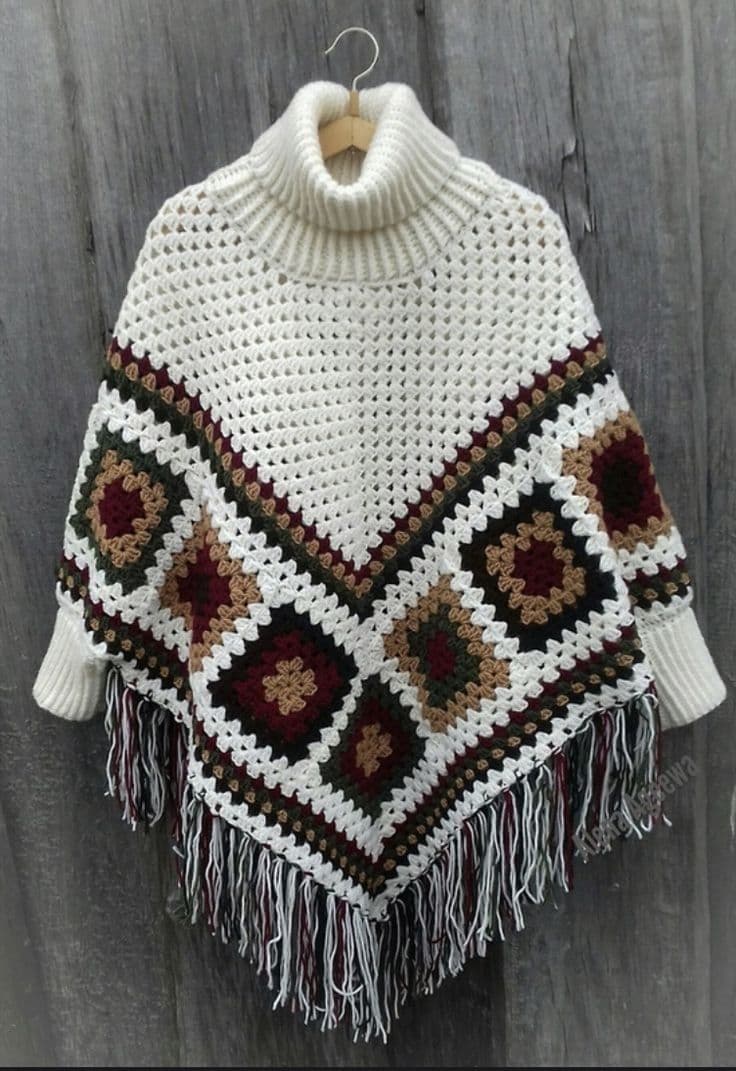 Women’s Granny Square Crochet Poncho Kenya – Cozy & Stylish (KSh 2,500)