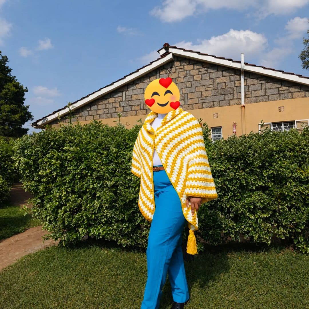 Zigzag Striped Crochet Shawl – Stylish Handmade Wrap | Sir James Care Homes (KSh 2,500)
