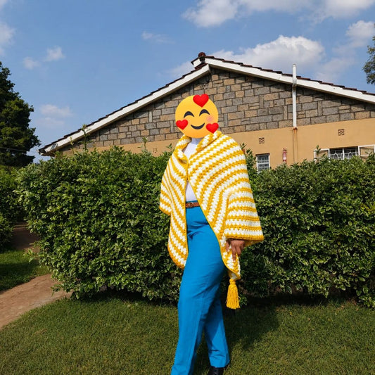 Zigzag Striped Crochet Shawl – Stylish Handmade Wrap | Sir James Care Homes (KSh 2,500)