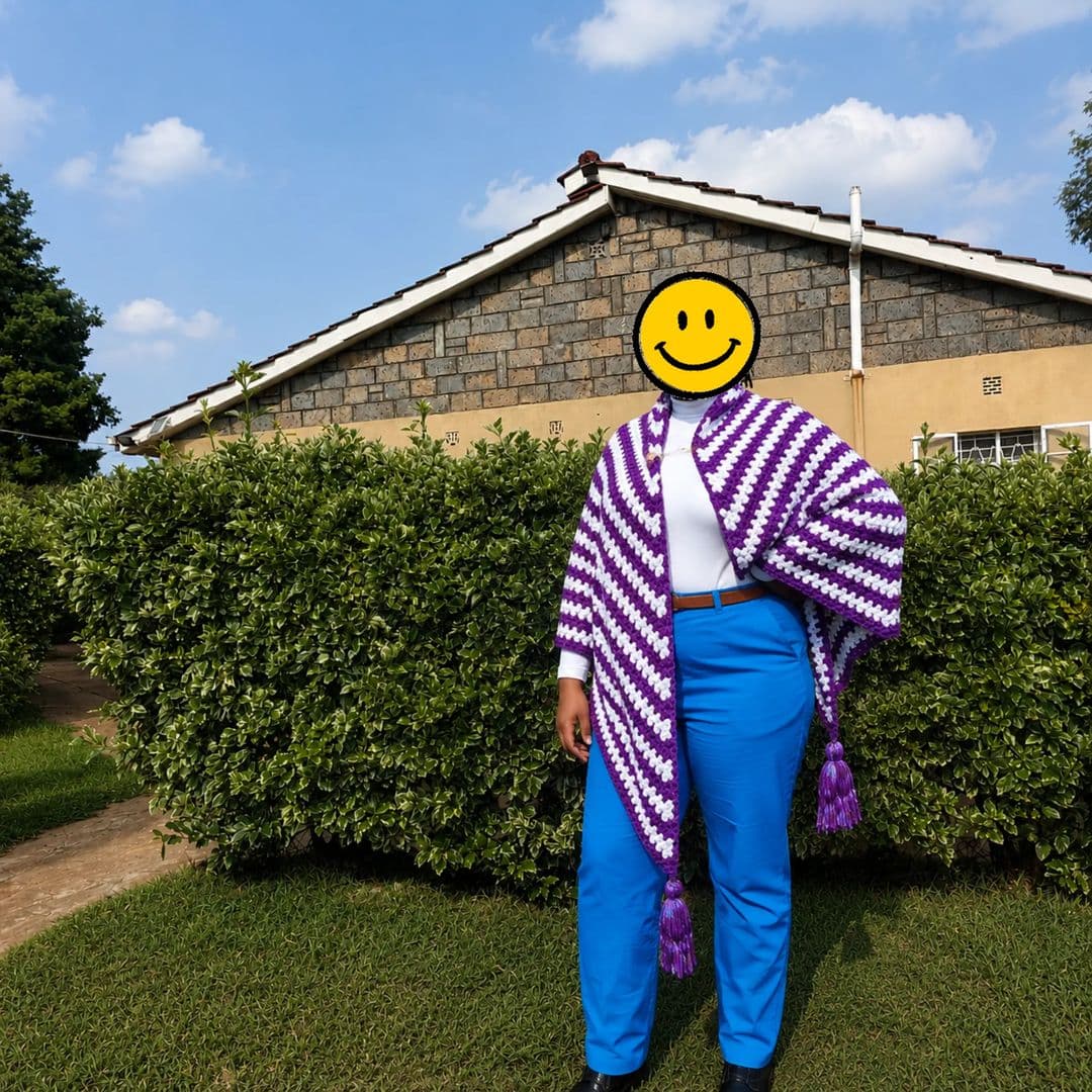 Zigzag Striped Crochet Shawl – Stylish Handmade Wrap | Sir James Care Homes (KSh 2,500)