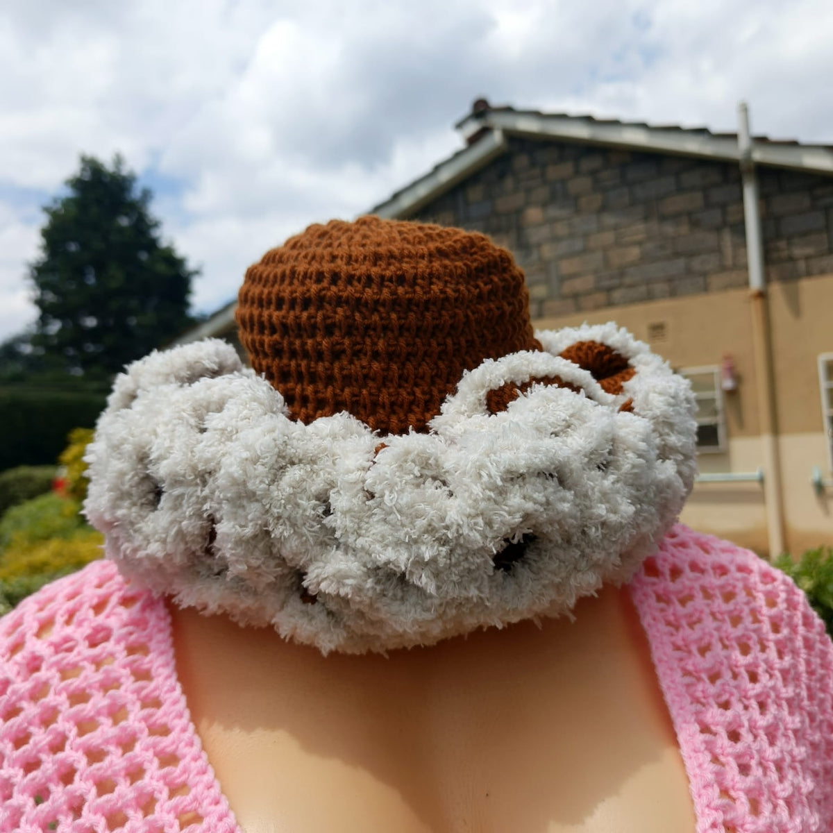 Fluffy Crochet Ruffle Hat – Soft & Stylish | Sir James Care Homes (KSh 1,700)