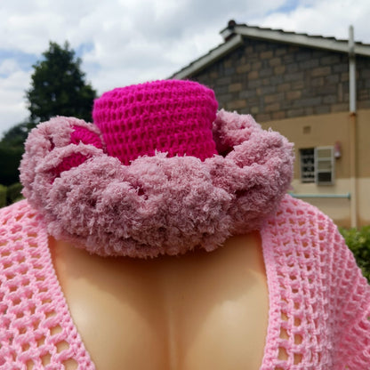 Fluffy Crochet Ruffle Hat – Soft & Stylish | Sir James Care Homes (KSh 1,700)