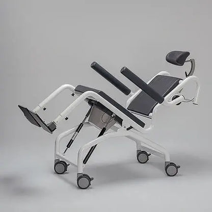 Deluxe Commode Chair with Padded Backrest & Removable Footrests for Home Care