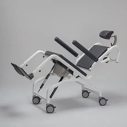 Deluxe Commode Chair with Padded Backrest & Removable Footrests for Home Care