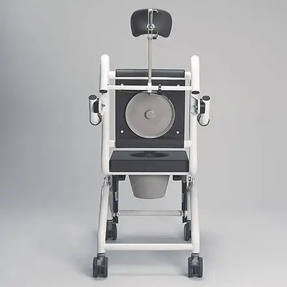 Deluxe Commode Chair with Padded Backrest & Removable Footrests for Home Care