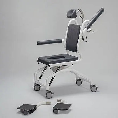 Deluxe Commode Chair with Padded Backrest & Removable Footrests for Home Care