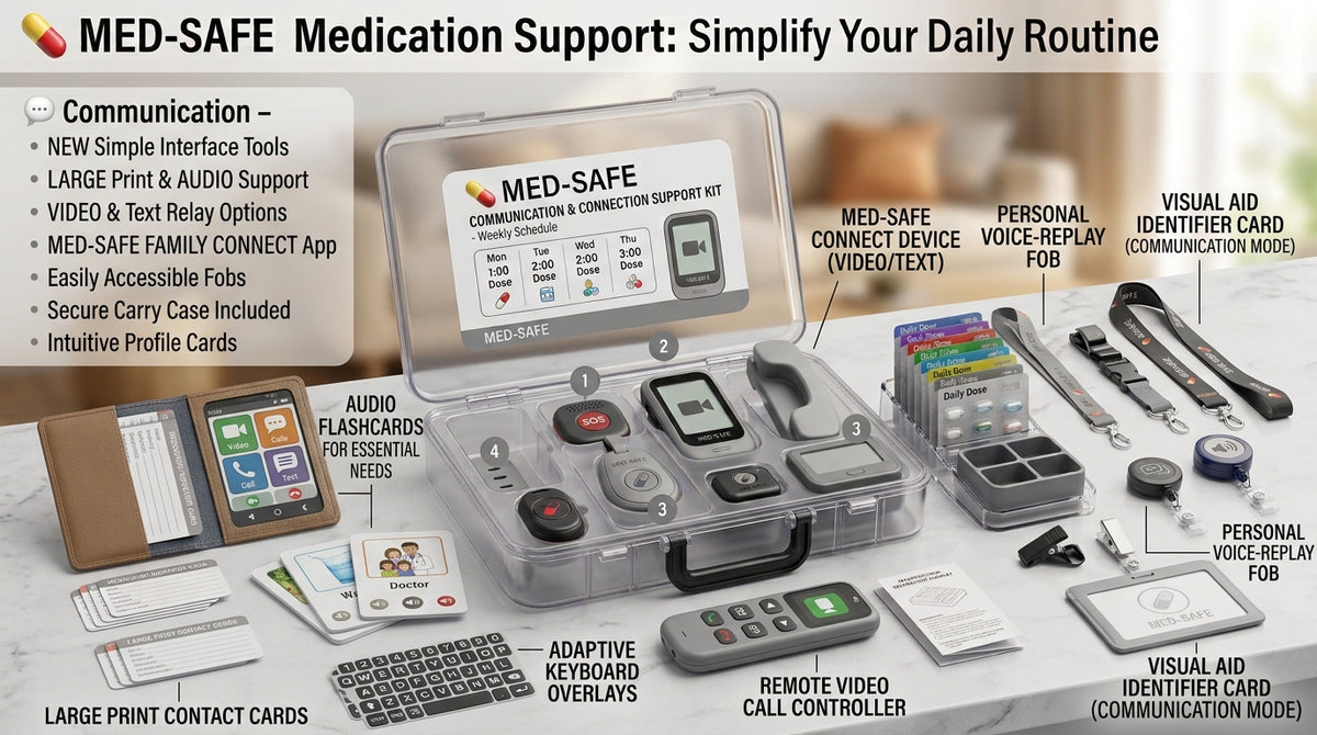 Simplified Assistive Communication Kit – One-Touch Video Caller & Audio Flashcards for Seniors