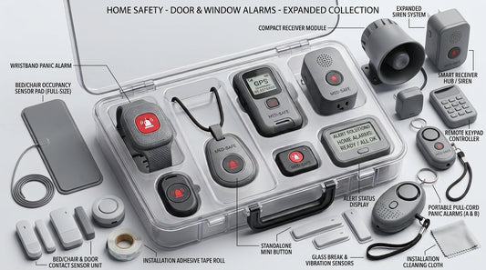 Wireless Door and Window Security Alarm Full Kit – Anti-Wandering Sensors & Chime System for Senior Care