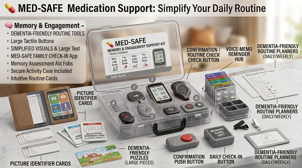 Dementia Memory & Engagement Kit – Daily Routine Planners & Cognitive Activity Aids for Seniors