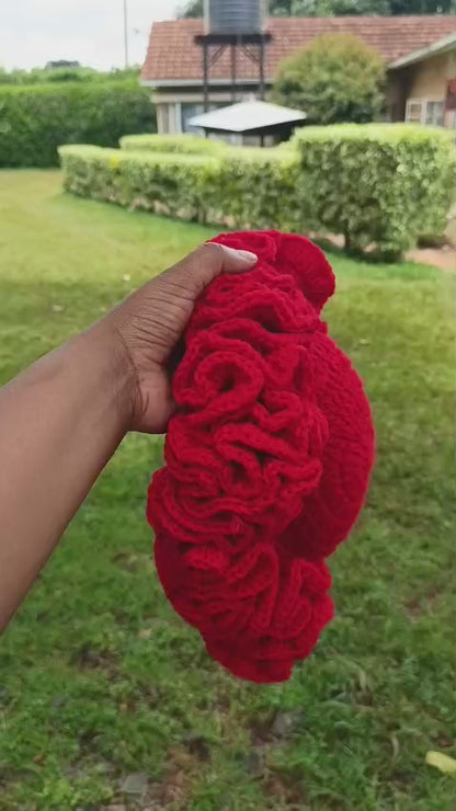 Handmade Crochet Ruffle Hat – Elegant Stylish Headwear | Sir James Care Homes (KSh 1,500)