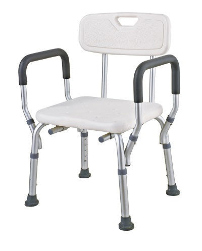 Adjustable Medical Shower Chair with Arms and Backrest – Non-Slip Bath Safety Bench