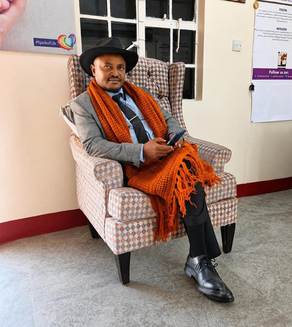 Handmade Mesh Scarf Kenya – Stylish Crochet Wrap with Purpose (KSh 1,500)